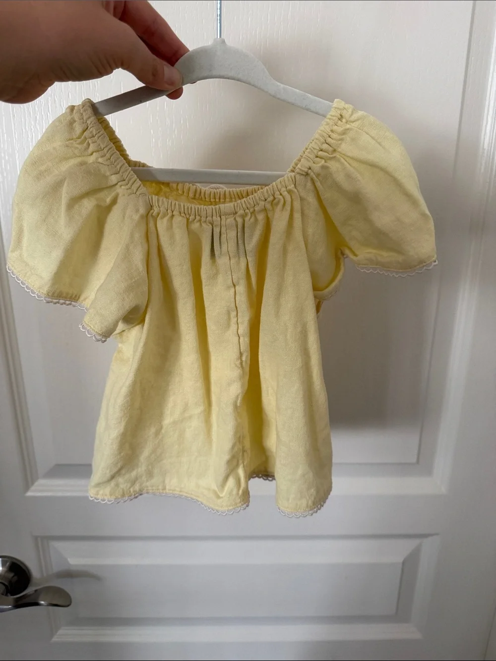 Old Navy Pale Yellow Peasant Blouse